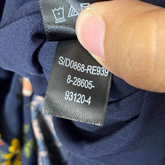 Nordstrom Sanctuary Maxi Dress Small Navy Blue Floral Off Shoulder Slit - Picture 10 of 11